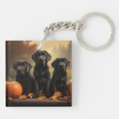 Porte-clés Labrador chiot Automne Délice Citrouille (Dos)