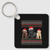 Porte-clés Labrador Christmas Ugly Black Lab Chocolate Labrad (Recto)