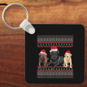 Porte-clés Labrador Christmas Ugly Black Lab Chocolate Labrad (Recto)