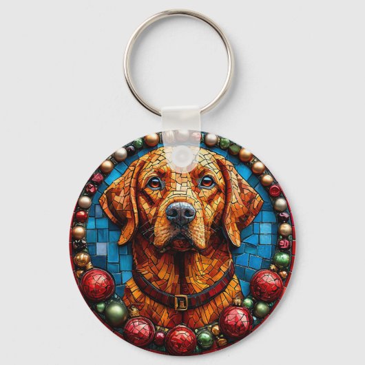 Porte-clés Labrador de Noël (Recto)