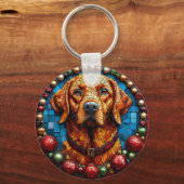 Porte-clés Labrador de Noël (Recto)
