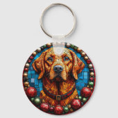 Porte-clés Labrador de Noël (Verso)