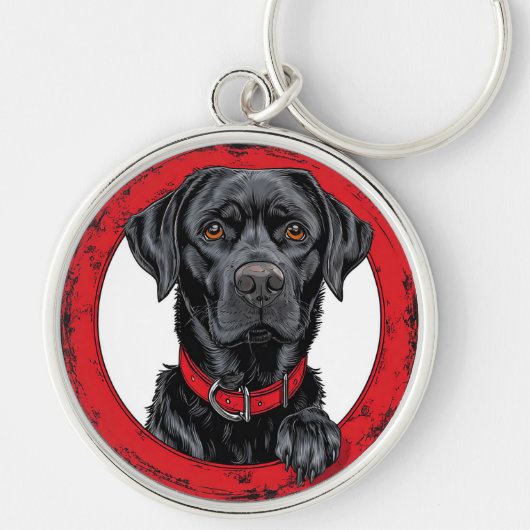 Porte-clés Labrador noir (Devant)
