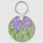 Porte-clés Labrador noir dans un bois de jacinthes des bois b (Verso)