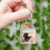Porte-clés Labrador Noir En Graine Sèche (main)