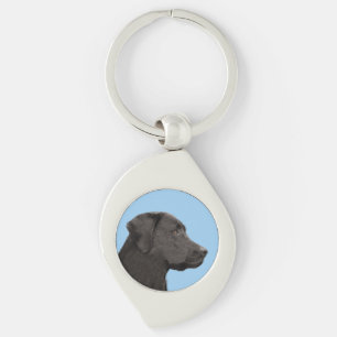 Porte-clés Labrador Retriever Black Peinture Original Chien A