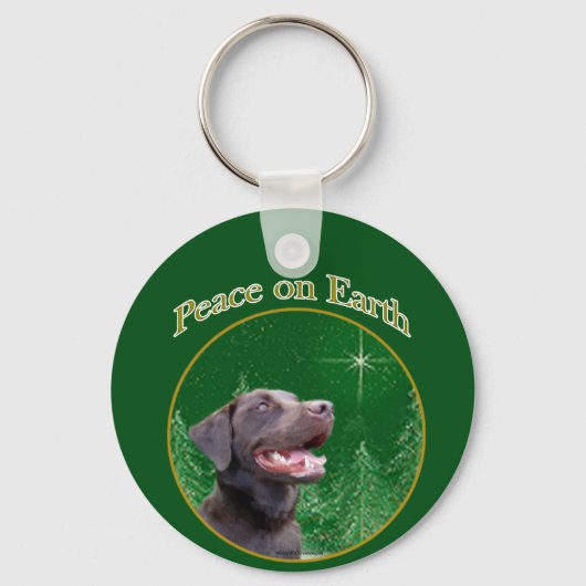 Porte-clés Labrador Retriever (choc) Peace (Recto)