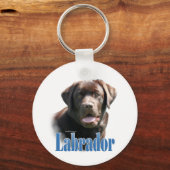 Porte-clés Labrador Retriever (chocolat) Nom (Verso)