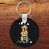 Porte-clés Labrador Retriever Christmas I'm Fine Everything I (Recto)