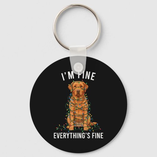 Porte-clés Labrador Retriever Christmas I'm Fine Everything I (Recto)