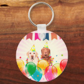 Porte-clés Labrador Retriever Dog Balloons Anniversaire (Recto)