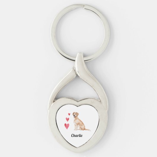 Porte-clés Labrador Retriever Dog Nom personnalisé (Devant)