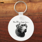 Porte-clés Labrador Retriever Happy Face (Verso)