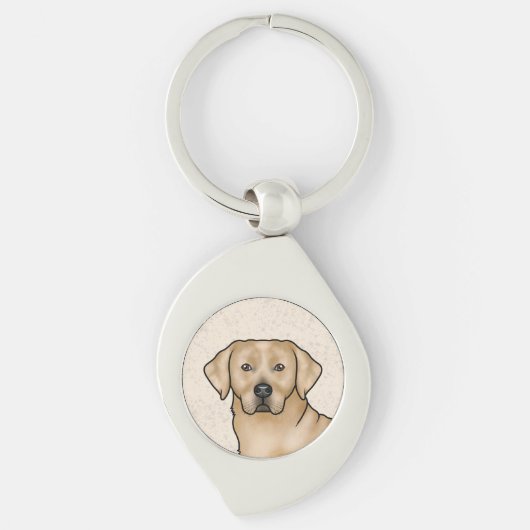 Porte-clés Labrador Retriever jaune Art Tête de Labrador Chie (Devant)