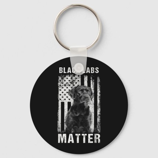 Porte-clés Labrador Retriever Labs noirs (Recto)