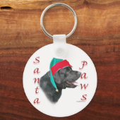 Porte-clés Labrador Retriever (noir) Père Noël Paws (Verso)