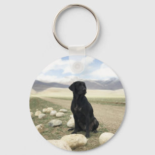 Porte-clés Labrador retriever noir personnalisable