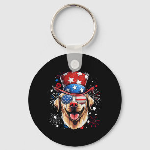 Porte-clés Labrador Retriever Patriotique Drapeau États-Unis