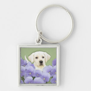 Porte-clés Labrador Retriever Puppy Painting Original Chien A