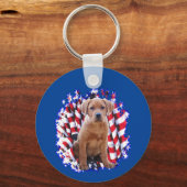 Porte-clés Labrador Retriever (rouge) Patriot (Recto)