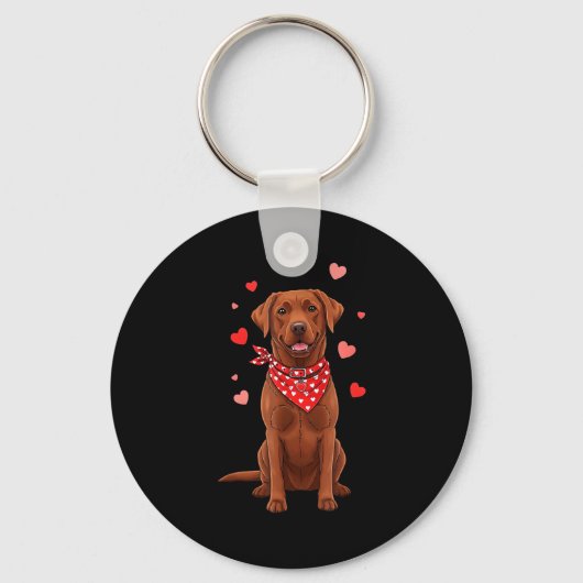Porte-clés Labrador Retriever Saint-Valentin Amoureux de Chie (Recto)