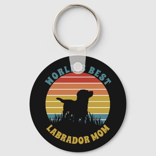 Porte-clés Labrador Retro Sunset Personnalisé (Recto)