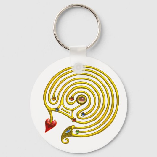 Porte-clés LABYRINTHE MÉDIÉVAL D'OR HYPER AVEC GEMSTONES Blan (Recto)
