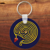 Porte-clés LABYRINTHE MÉDIÉVAL D'OR HYPER AVEC GEMSTONES Bleu (Recto)