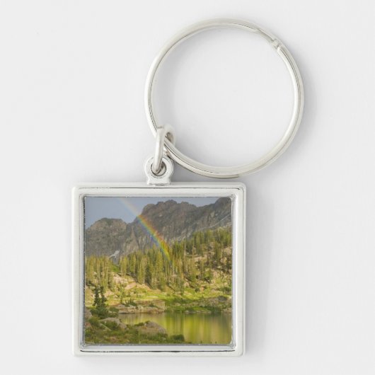 Porte-clés Lac Cecret avec arc-en-ciel sur Devil's Castle, (Devant)