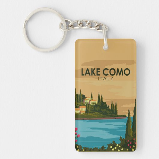 Porte-clés Lac de Côme Italie Vintage (Devant)