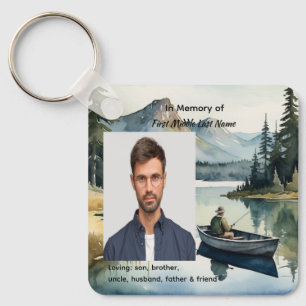 Porte-clés Lac de pêche de souvenir dans un bateau