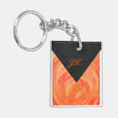 Porte-clés Lac Fire Orange et Monogramme noir (Devant gauche)