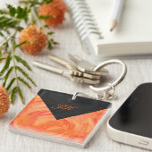 Porte-clés Lac Fire Orange et Monogramme noir (Devant Droit)