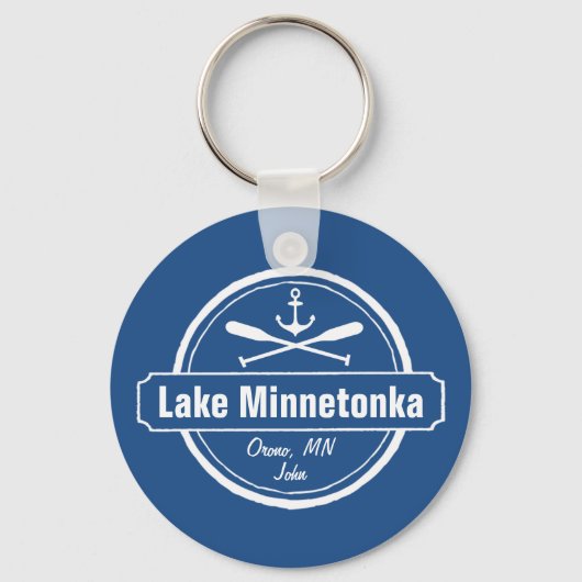 Porte-clés Lac Minnetonka Minnesota ville d'ancrage et nom (Recto)