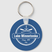 Porte-clés Lac Minnetonka Minnesota ville d'ancrage et nom (Verso)