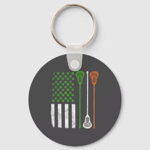 Porte-clés Lacrosse vintage Saint-Patrick américain irlandais