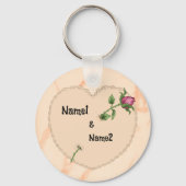 Porte-clés Lacy Heart Rose (Recto)