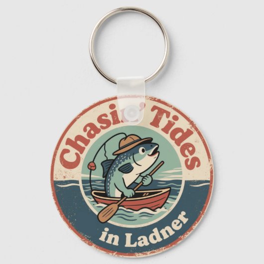 Porte-clés Ladner BC Poisson Drôle Vintage (Recto)