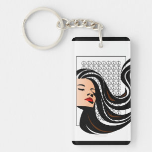 Porte-clés Lady avec cheveux gonflable Keychian personnalisab
