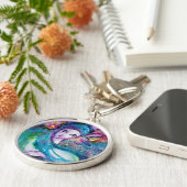 Porte-clés LADY BLUE MASK Elégant Mascarade Vénitienne (Côté)