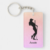 Porte-clés Lady Golf Sports Personnalisé (Devant)