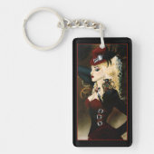 Porte-clés Lady Steampunk Rouge victorien (Devant)