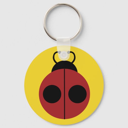 Porte-clés Ladybug 60s rétro cool rouge jaune (Recto)