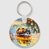 Porte-clés Ladybug sous la pluie (Recto)