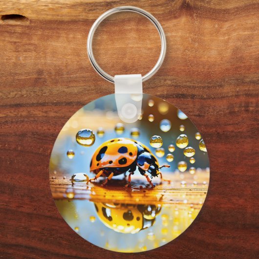Porte-clés Ladybug sous la pluie (Verso)