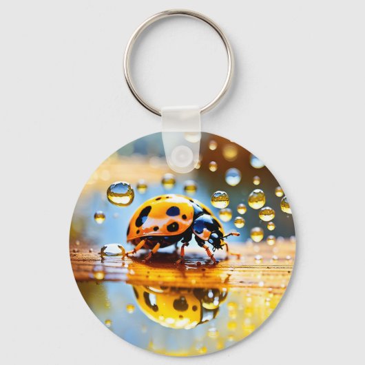 Porte-clés Ladybug sous la pluie (Verso)