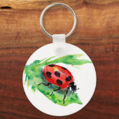 Porte-clés Ladybug sur une feuille verte (Recto)