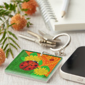 Porte-clés Ladybug Whimsey 3D Folk Art (Devant Droit)