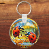 Porte-clés Ladybugs dans une goutte d'eau (Recto)