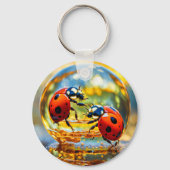 Porte-clés Ladybugs dans une goutte d'eau (Verso)